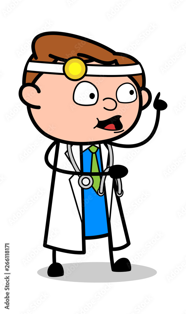 Reminding While Talking - Professional Cartoon Doctor Vector Illustration Reminding While Talking - Professional Cartoon Doctor Vector Illustration