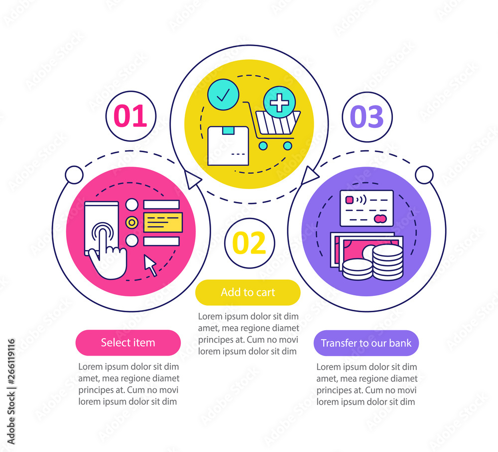 Online shopping vector infographic template Online shopping vector infographic template