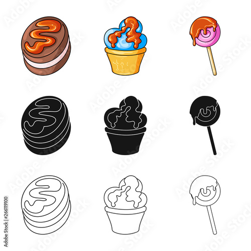 Vector design of confectionery and culinary sign. Collection of confectionery and product vector icon for stock.