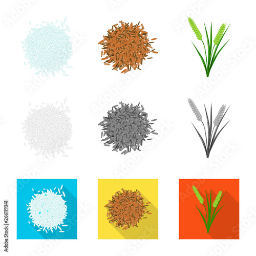 Vector design of crop and ecological sign. Collection of crop and cooking stock symbol for web.