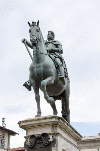 Statue of Ferdinando I de  Medici at he Piazza della Santissima Annunziata in Florence  Italy 
