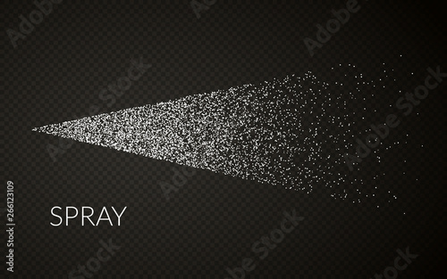 Water spray mist of atomizer. Vector cosmetic effect. Trigger Sprayer effect with spray or stream nozzles. Vector illustration