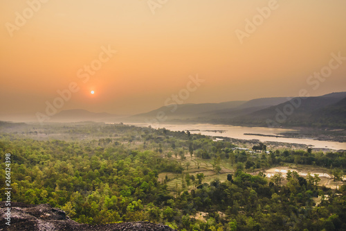 Sunrise at Pha Taem National Park  Ubon Ratchathani. Here is the first place to see Sunrise in Thailand.