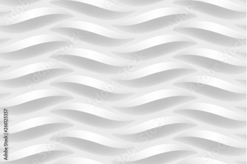 Abstract white wavy 3d texture background.  Seamless texture.  