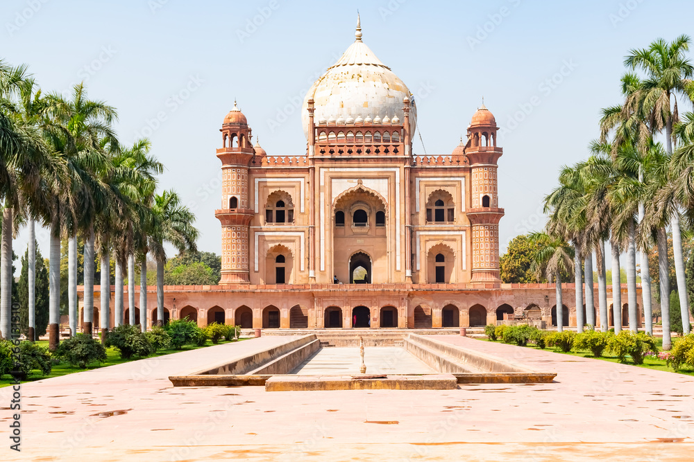 Beautiful Safdarjung's Tomb, sandstone and marble mausoleum in New Delhi, India