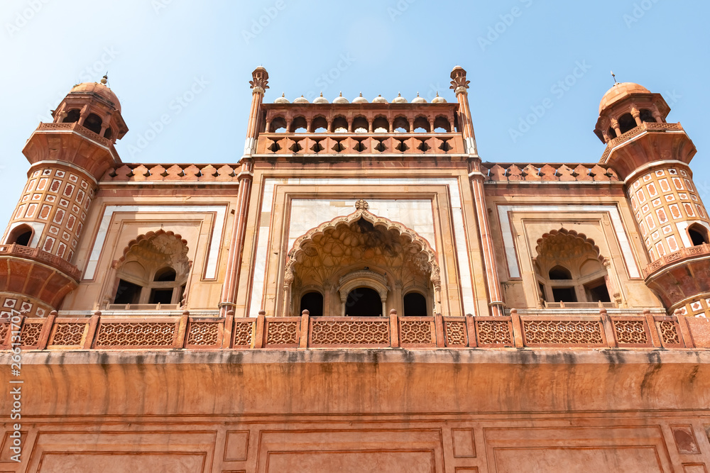 Closeup of facade of Safdarjung Tomb, New Delhi, India