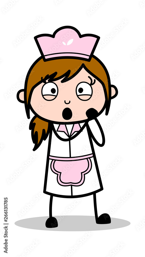 Feeling very Lovely - Retro Cartoon Waitress Female Chef Vector Illustration Feeling very Lovely - Retro Cartoon Waitress Female Chef Vector Illustration