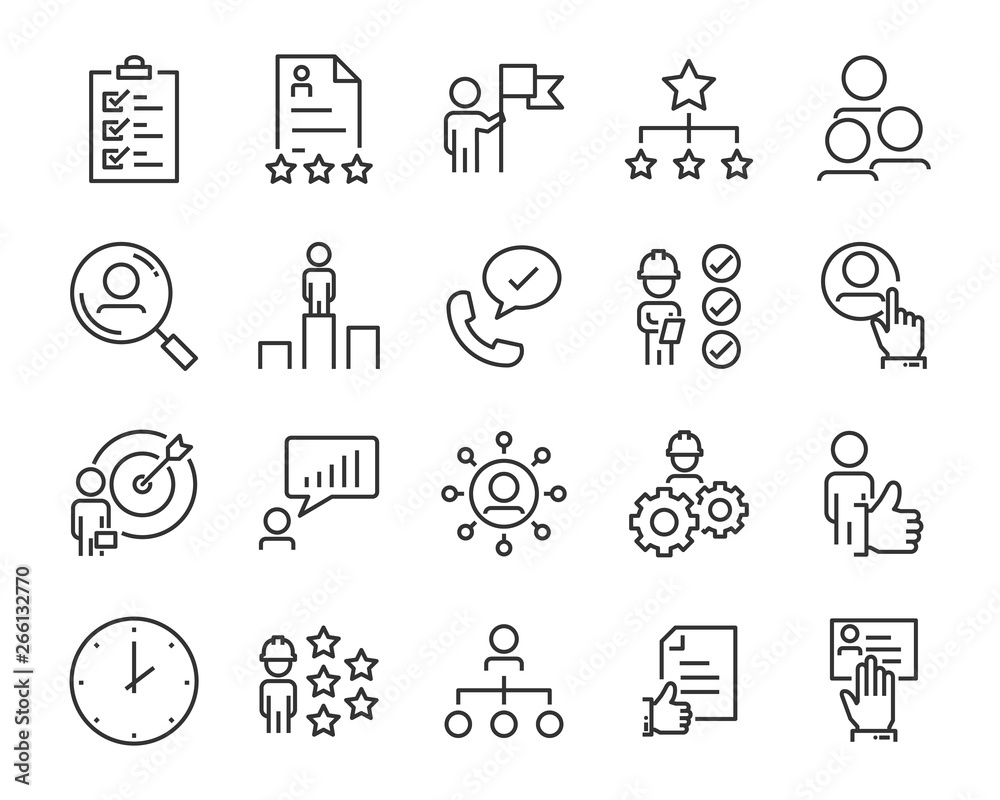 set of work icons, such as office, job, manage, career