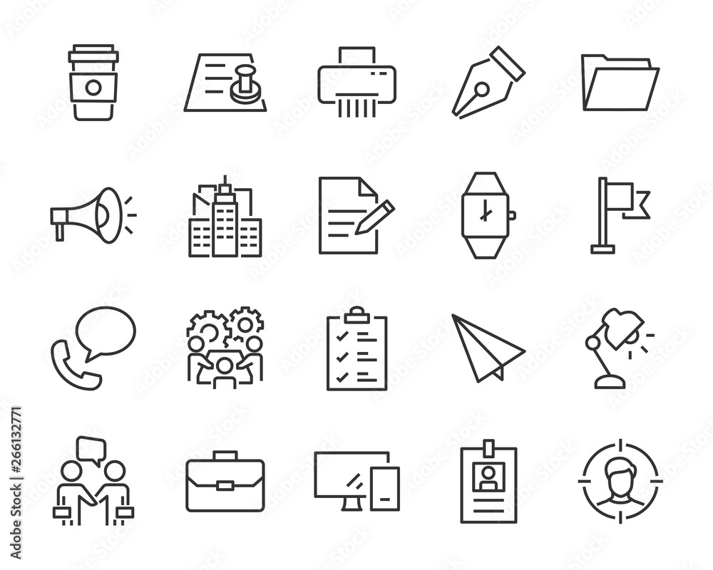 Fototapeta premium set of work icons, such as office, job, manage, career