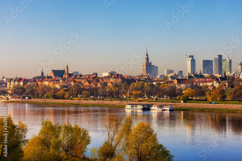 Warsaw Skyline Sunrise River View