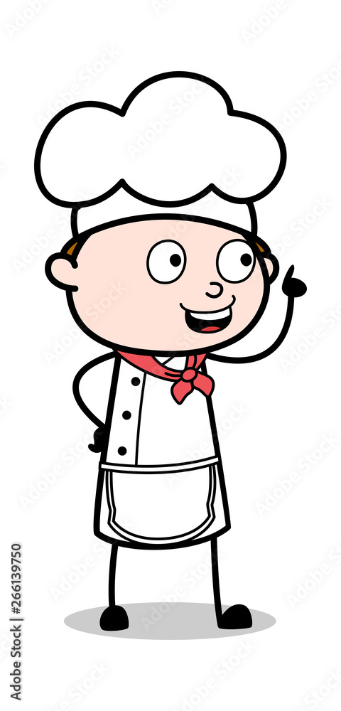 Talking in Happy Mood - Cartoon Waiter Male Chef Vector Illustration Talking in Happy Mood - Cartoon Waiter Male Chef Vector Illustration