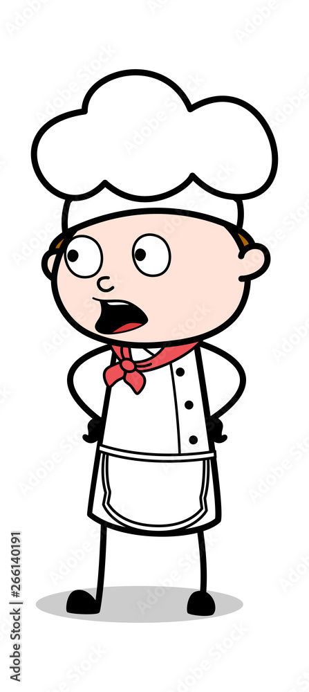 Announcing - Cartoon Waiter Male Chef Vector Illustration Announcing - Cartoon Waiter Male Chef Vector Illustration