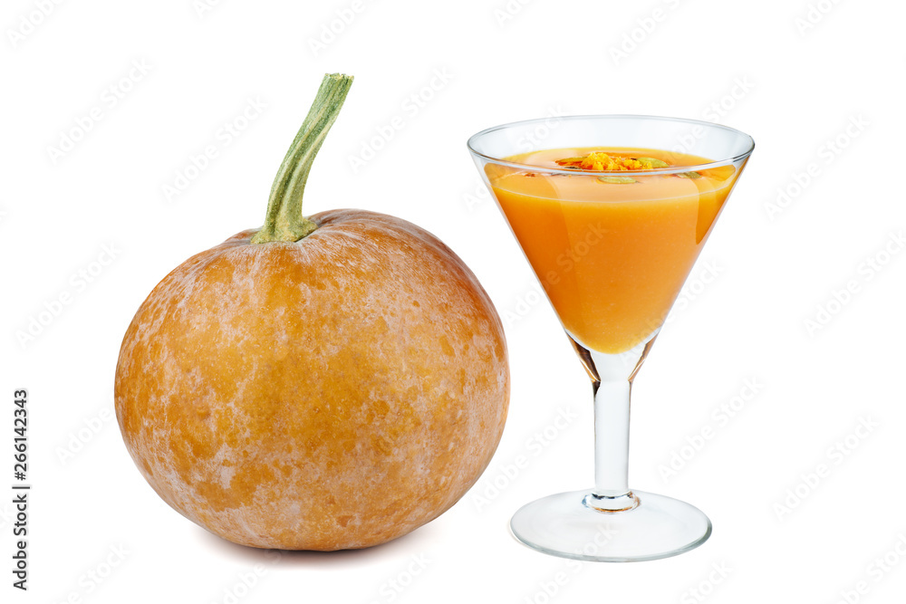 Fototapeta premium Glass goblet with pumpkin mousse