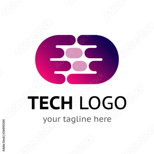Creative abstract vector icon of stylized initial letter D