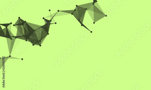 Abstract futuristic background with dots and lines. Vector illustration. Scientific and technological concept, molecular particles and atoms. Big data digital. Polygonal structure.