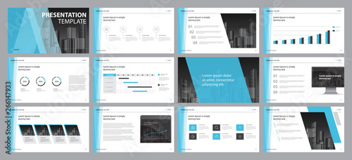 layout design template for business presentation and use for annual report template  design with infographic elements and chart   concept