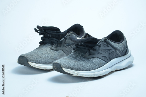 Men's sport shoes. Pair of sport shoes, grey color sport shoes