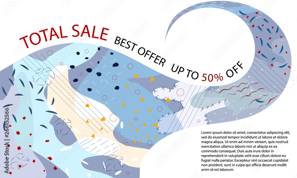Sale banner abstract template. Total sale concept. Best offer