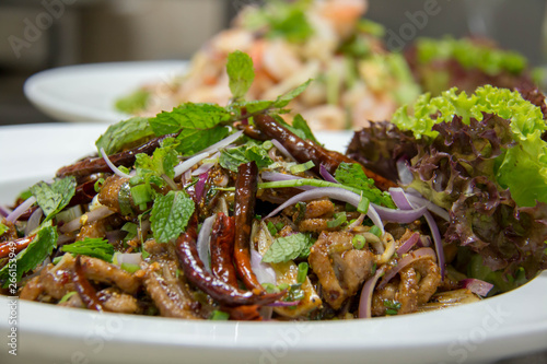  delicious Thai spicy mixed salad in bowl