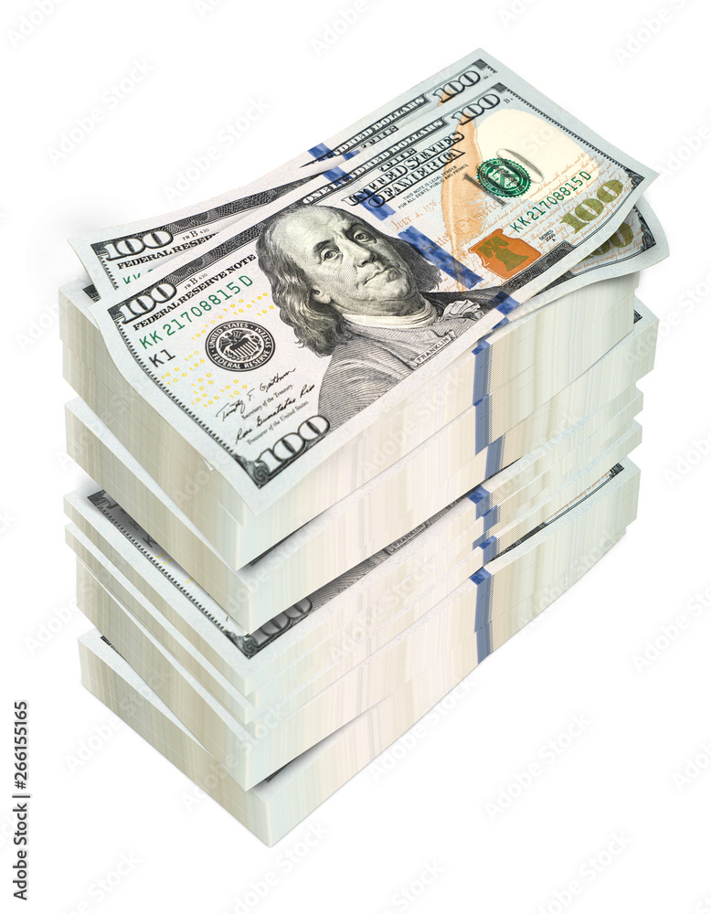 Dollar money 3D rendering on white background.(with Clipping Path). Dollar money 3D rendering on white background.(with Clipping Path).