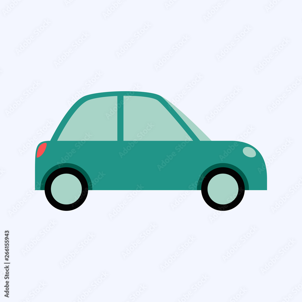 Car vehicle flat style isolated on blue background