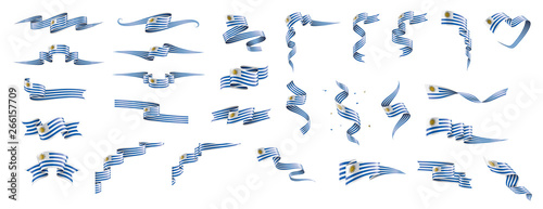 Uruguay flag, vector illustration on a white background. photo