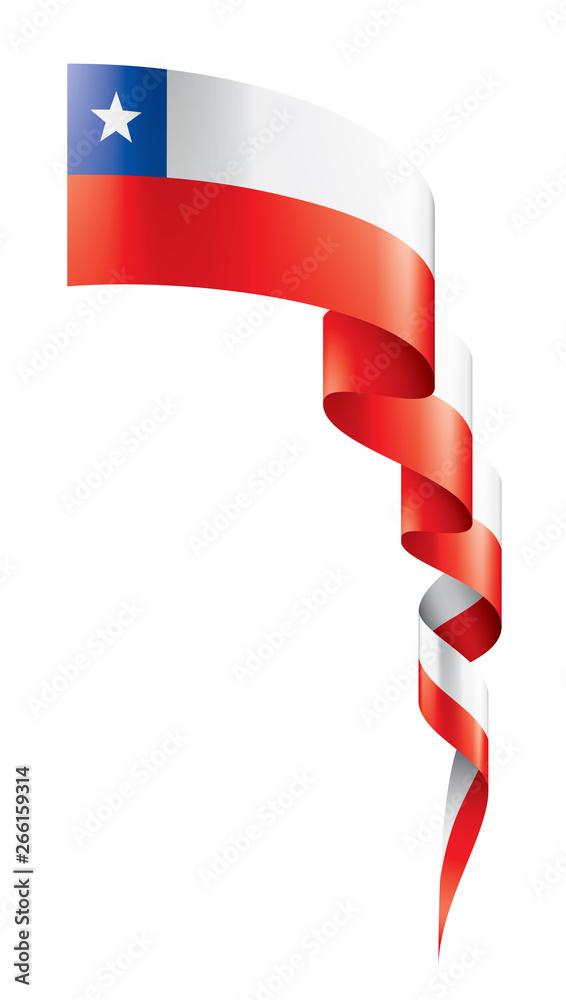 Obraz premium Chile flag, vector illustration on a white background.