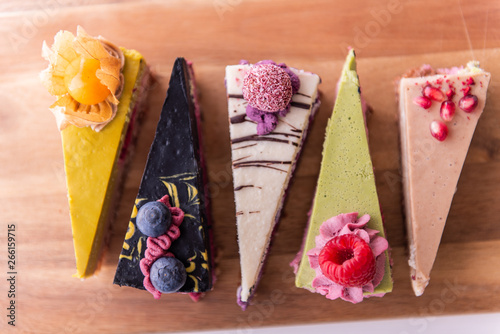 vegan raw cake selection  © Lumistudio