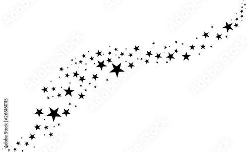 Falling star. Cloud of stars isolated on white background. Vector illustration