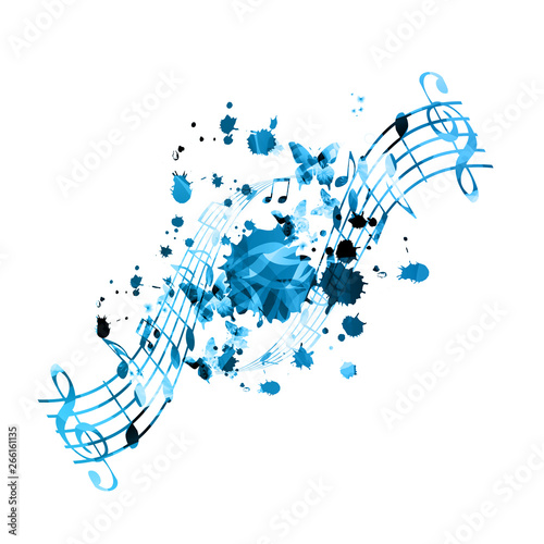 Music background with music notes vector illustration design. Artistic music festival poster, live concert events, party flyer, music notes signs and symbols