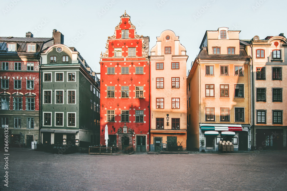 Stockholm city Stortorget architecture view in Sweden travel european landmarks