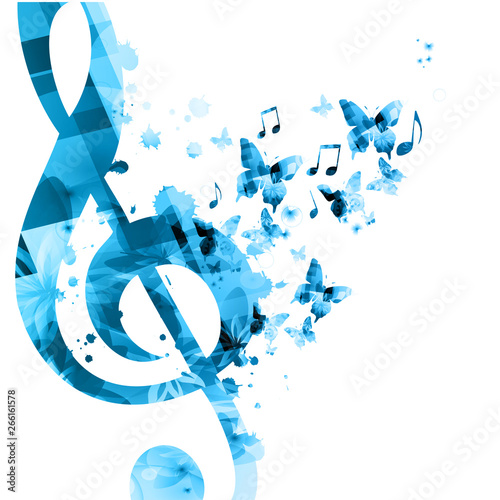 Music background with music notes vector illustration design. Artistic music festival poster, live concert events, party flyer, music notes signs and symbols