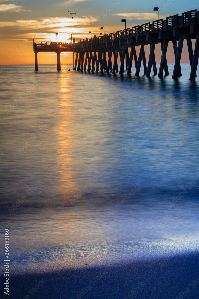 Verticle rendition of Venice Pier, Florida, at sunset