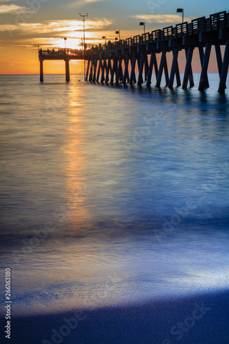 Verticle rendition of Venice Pier, Florida, at sunset © Jo