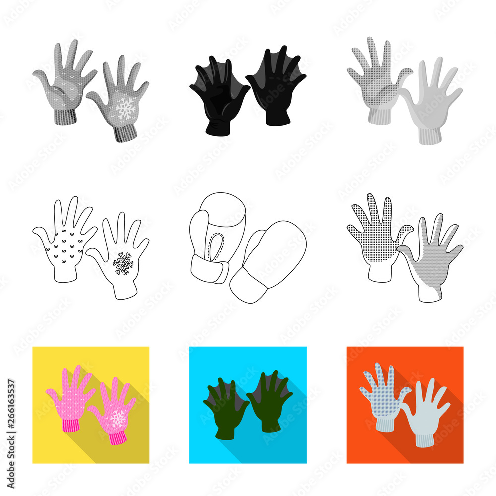 Fototapeta premium Vector illustration of silhouette and safety logo. Set of silhouette and comfort vector icon for stock.