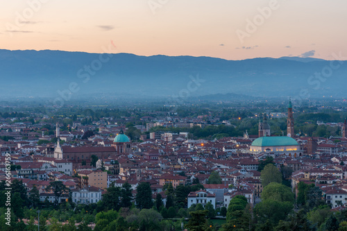 Panorama of Vicenza at the sunset