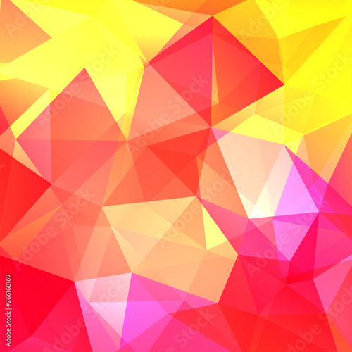 Abstract polygonal vector background. Geometric vector illustration. Creative design template. Yellow  pink  red colors.