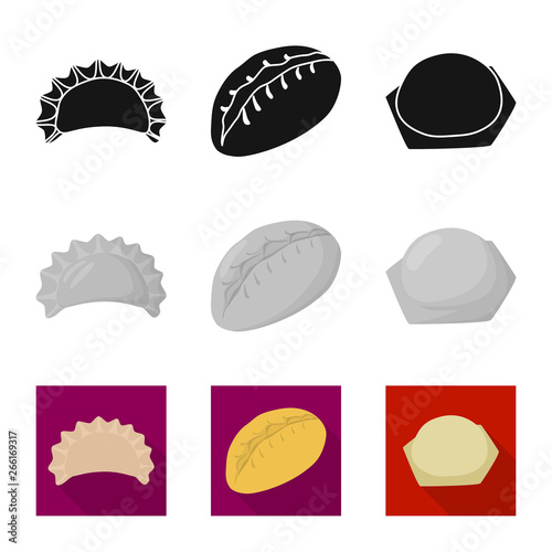 Vector illustration of products  and cooking symbol. Collection of products  and appetizer vector icon for stock.