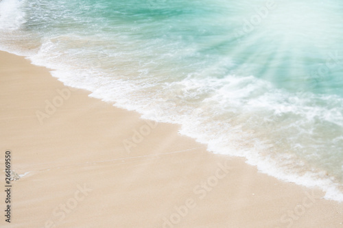 blue sky and beautiful beach. Vacation holidays background wallpaper. View of nice tropical beach.