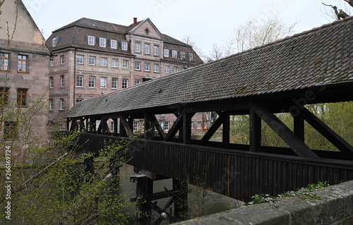 a medieval bridge in Nuremberg, Germany