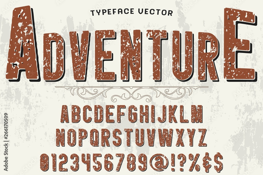 Naklejka premium Font alphabet Script Typeface handcrafted handwritten vector label design