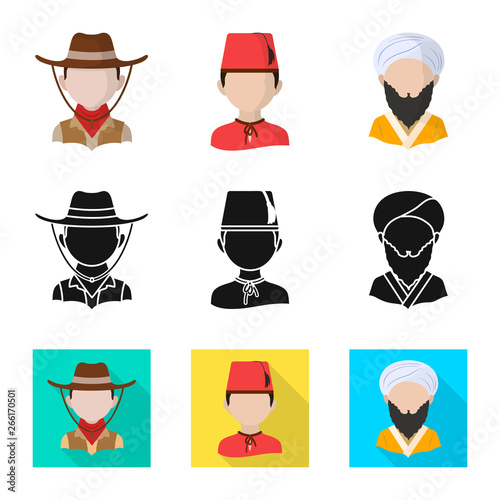 Vector design of imitator and resident symbol. Set of imitator and culture stock vector illustration.