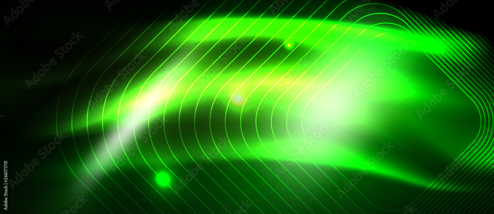 Dark background with neon glowing elements, shiny motion concept Dark background with neon glowing elements, shiny motion concept