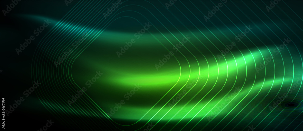 Dark background with neon glowing elements, shiny motion concept Dark background with neon glowing elements, shiny motion concept