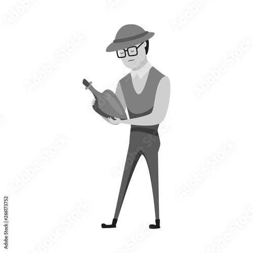 Isolated object of archaeologist  and human symbol. Collection of archaeologist  and seeker  stock symbol for web.
