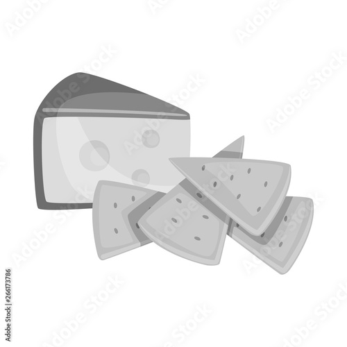 Vector design of cracker and appetizer  sign. Collection of cracker and lactic vector icon for stock.