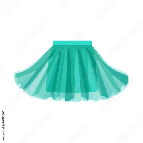 Vector design of skirt and girl symbol. Collection of skirt and pleated stock symbol for web.