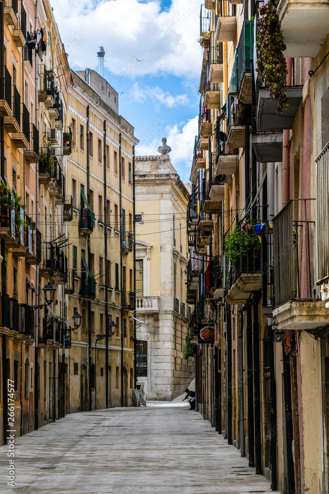 Empty street of old town Tarragona
