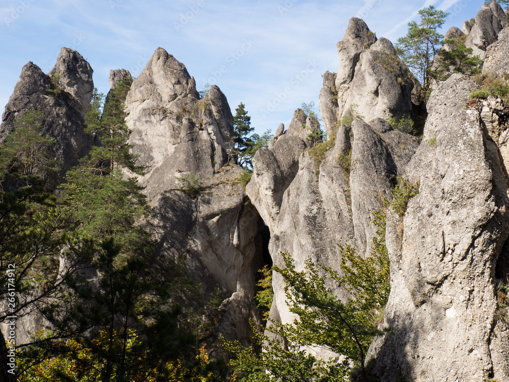 Sulov rocks, nature reserve in Slovakia with gothic rock gate