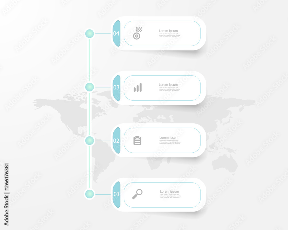 vertical timeline infographics 4 steps